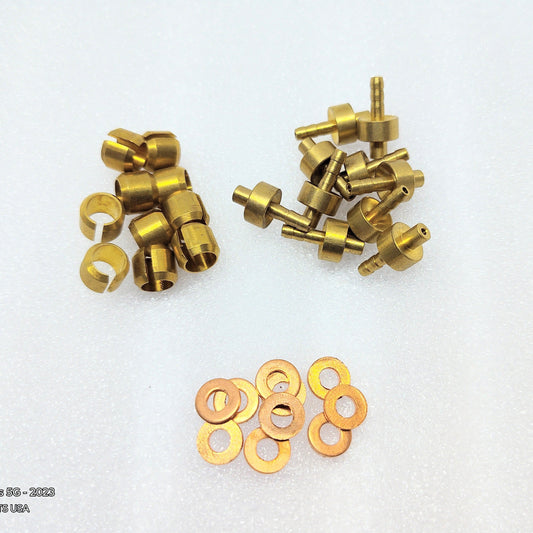 Brass Olive Barb Insert Hydraulic Hose Compression Fittings For Hope Brakes