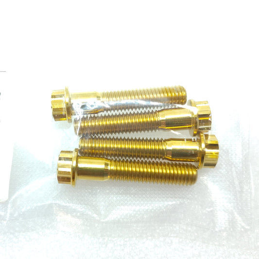 M8x40mm Gold Titanium Dual Drive Torx/External Hex Bolts 4 PK Fork Bolts