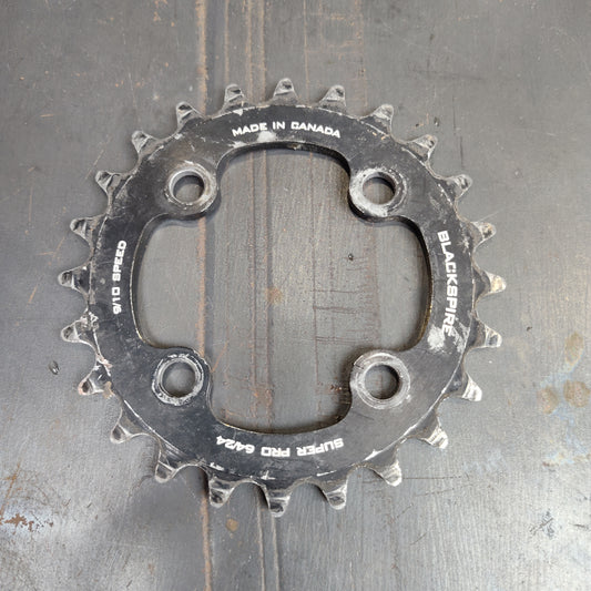 Blackspire Super Pro Chainring 2x 64 BCD 24T Black Aluminum / Used